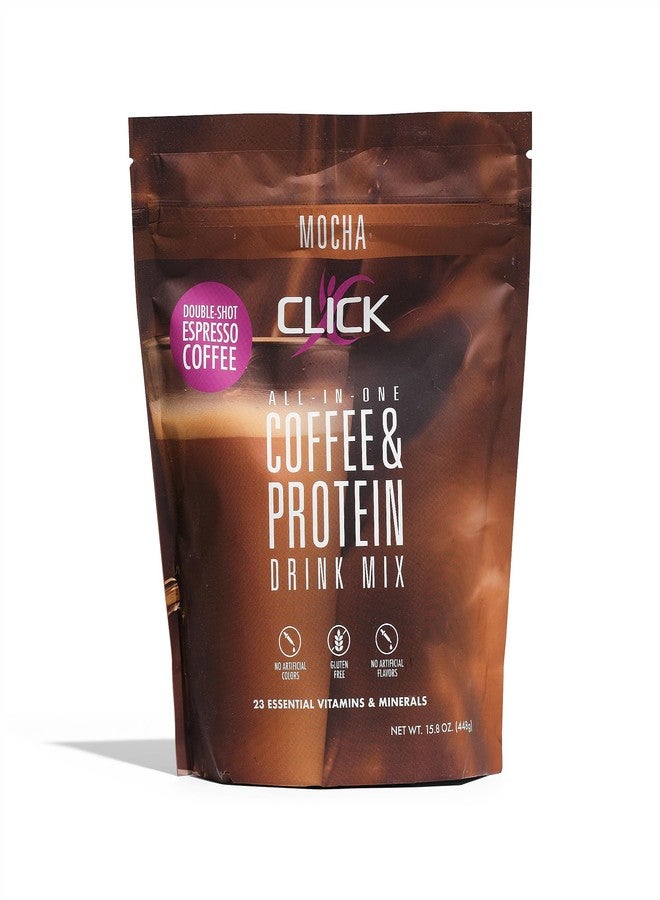 Click Coffee Protein, Protein & Real Coffee All-in-One, Meal Replacement Nutrition Drink, Mocha Flavor, 23 Essential Vitamins, Double Shot Espresso Coffee, Hot or Cold, 15.8-Ounce - Image 1